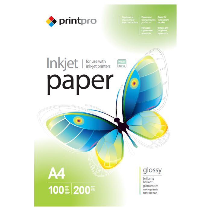 картинка фотопапір  PrintPro глянц. 200г/м, A4 PG200-100 (PGE200100A4) от магазина Chako.ua