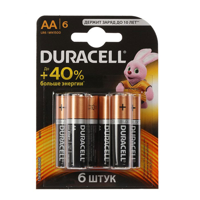 картинка Батарейка Duracell AA LR-6 (1x6 шт. блистер) от магазина Chako.ua
