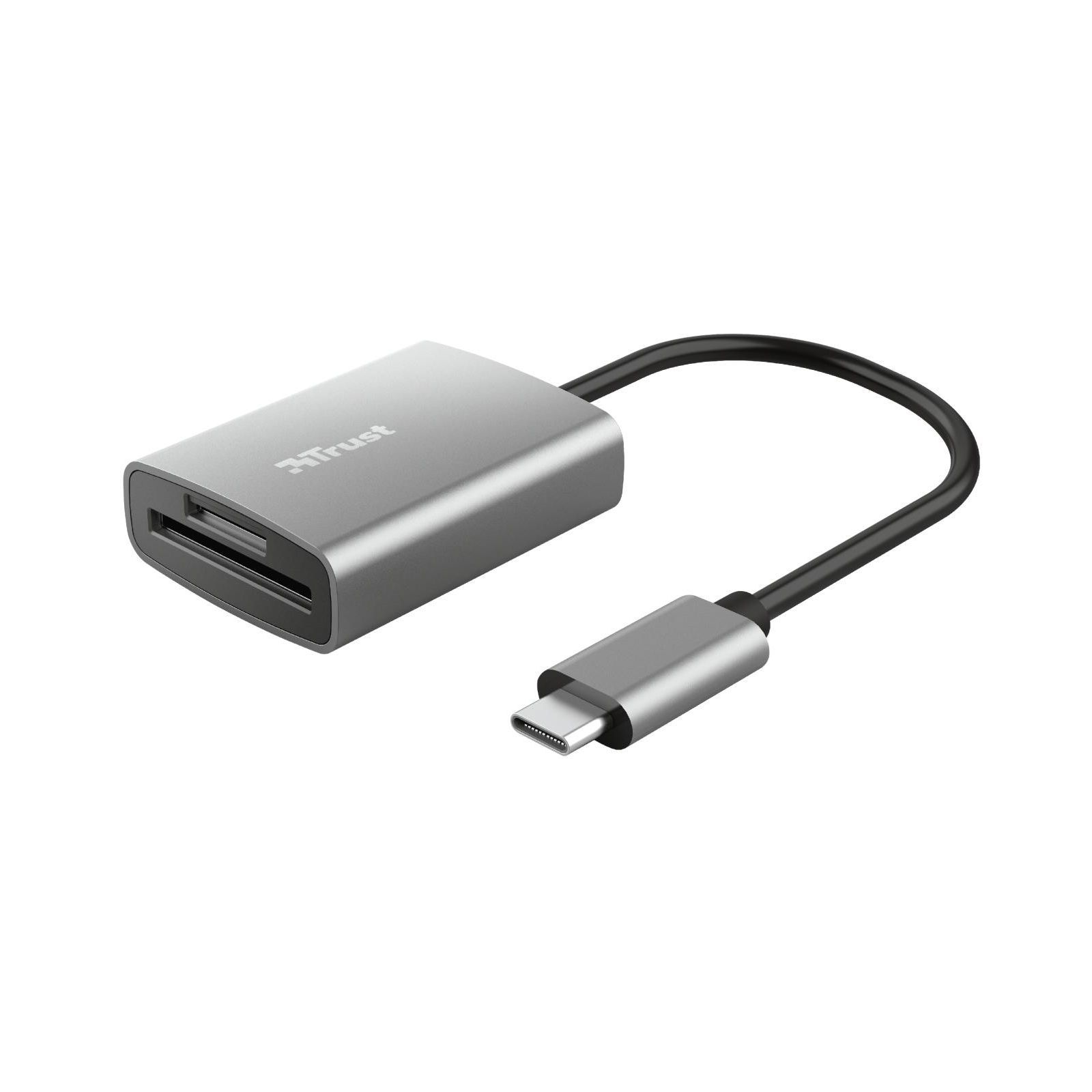 картинка Кардридер Trust Dalyx USB-С  SD/microSD Серый (24136_TRUST) от магазина Chako.ua