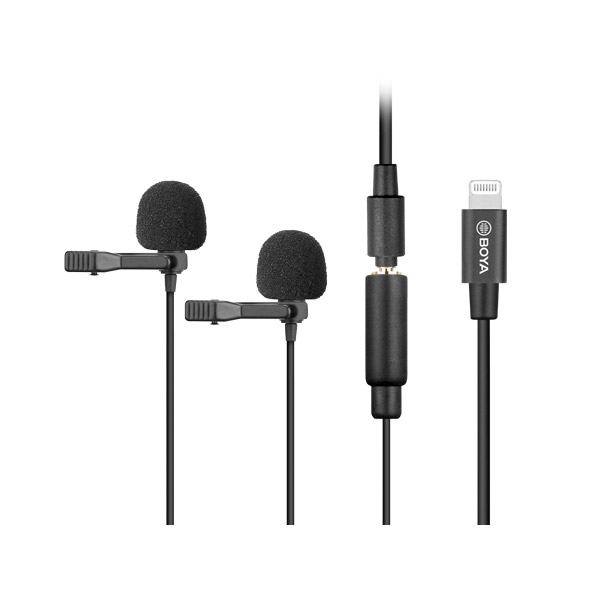 картинка BOYA BY-M2D -Digital Dual-Lavalier microphone for iOS Devices- Lightning connector от магазина Chako.ua