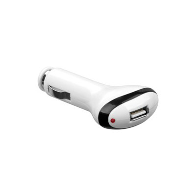 картинка USB зарядка автомобільна  CigarSocket->USB2.0 A M/F,x1 2000mA,Standart,пластик,білий от магазина Chako.ua