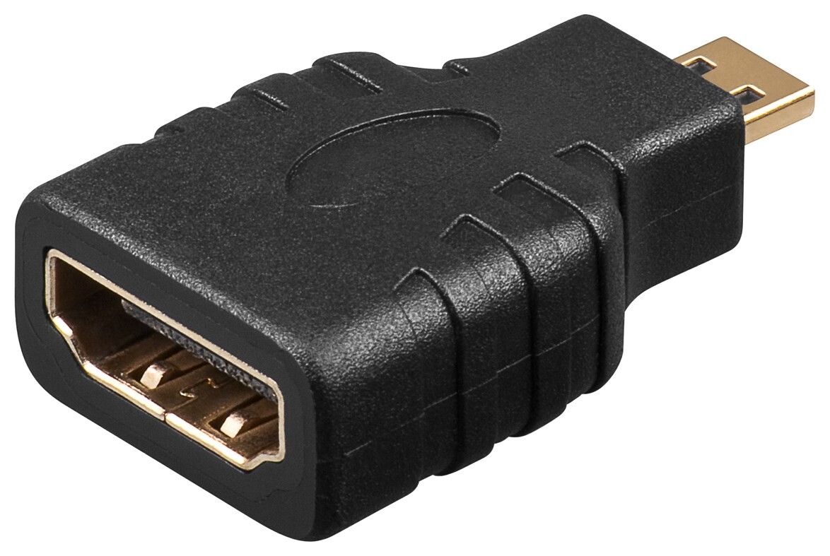 картинка Перехідник моніторний HDMI-micro F/M (адаптер), літій Gold, чорний от магазина Chako.ua