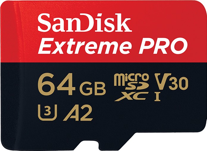 картинка SanDisk 64GB microSDXC C10 UHS-I U3 A2 R170/W90MB/s Extreme Pro V30	(SDSQXCY-064G-GN6MA) от магазина Chako.ua
