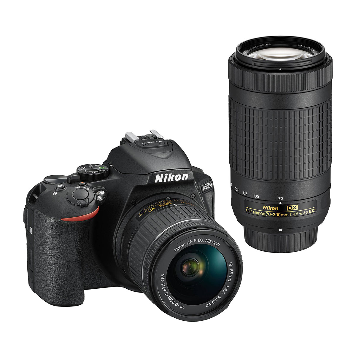 картинка Nikon D5600 kit with AF-P DX NIKKOR 18-55MM F/3.5-5.6G VR AF-P DX NIKKOR 70-300mm f/4.5-6.3G ED от магазина Chako.ua